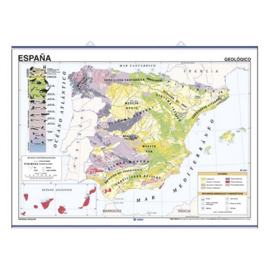 Mapa geológico completo de Portugal e Espanha